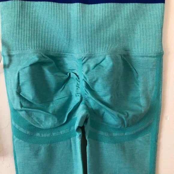 FINAL! NIB! SHEIN 2 PIECE TURQUOISE ATHLETIC YOGA WORKOUT GYM LOUNGE OUTFIT - Picture 5 of 8